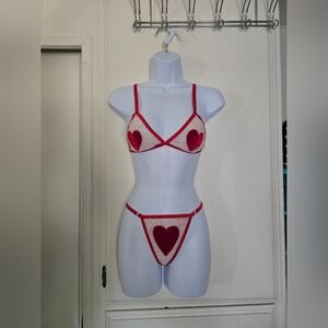 Heart Bralette/G-String Lingerie Set [SMALL]